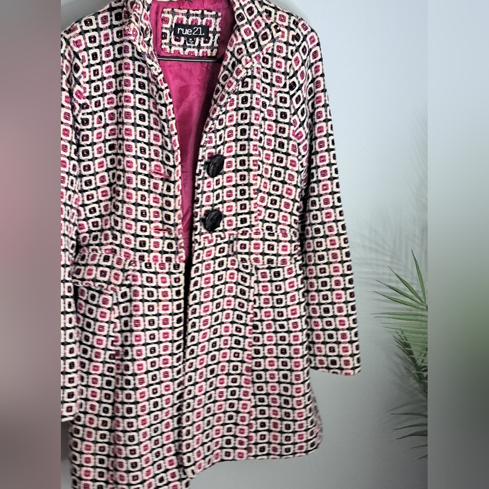 Tweed Retro Style Winter Pea Coat Size Meduim  By Rue 21